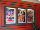 Posters displayed at the theater's entrance