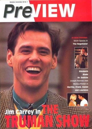 PreView
Jim Carrey on the cover of the Belgian PreView Magazine.

Issue: October/November, 1998
Keywords: PreView Belgium The Truman Show