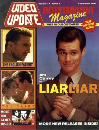 Video Update
Jim Carrey on the cover of Video Update.

Issue: 4 - September, 1997
Keywords: Video Update Entertainment Magazine Liar Liar 1997